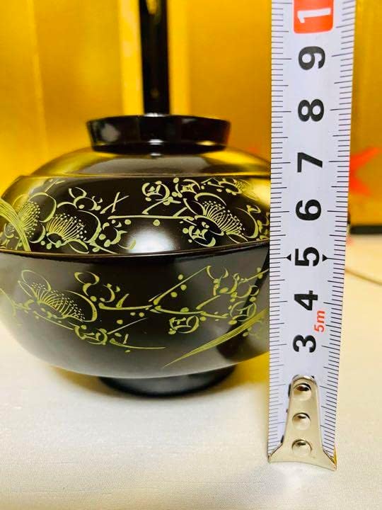 木製 5脚 お椀 骨董 吸物椀 時代蒔絵 見返梅 竹 梅 蘭 菊 G29